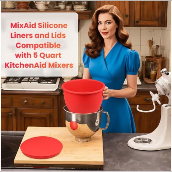 3pcs 5-quart KitchenAid Mixer Non-stick Bowl Liner Heavy-Duty Silicone Structure - Picture 4 of 5